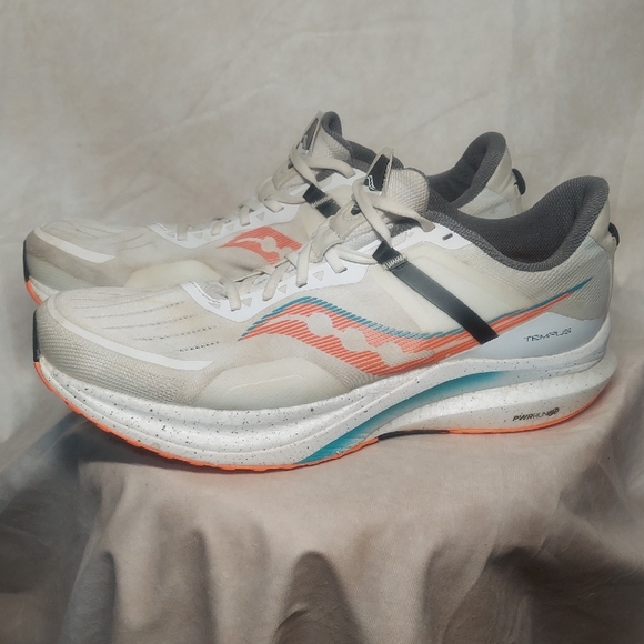 Saucony Other - Saucony Tempus Men's Running Shoes Size 15 White ViZiOrange Stability Sneakers